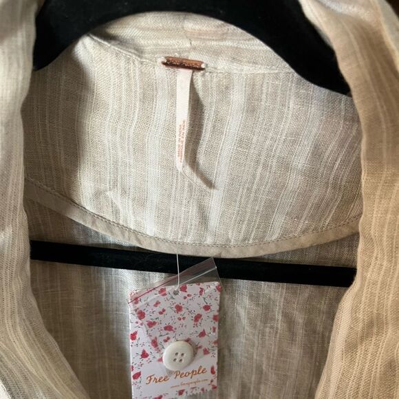 NWT FREE PEOPLE LINEN BLAZER - Picture 4 of 5